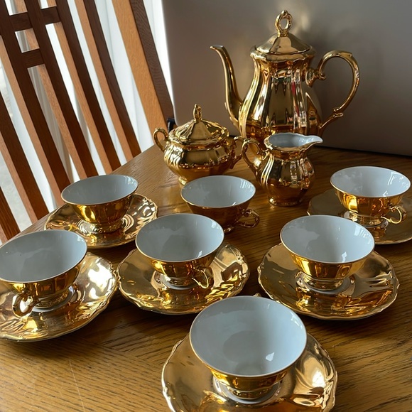 Bareuther Waldsassen Bavaria Germany Gold Tea Set Bareuther Bavaria Germany | Dining | Bareuther Bavaria Germany Gold